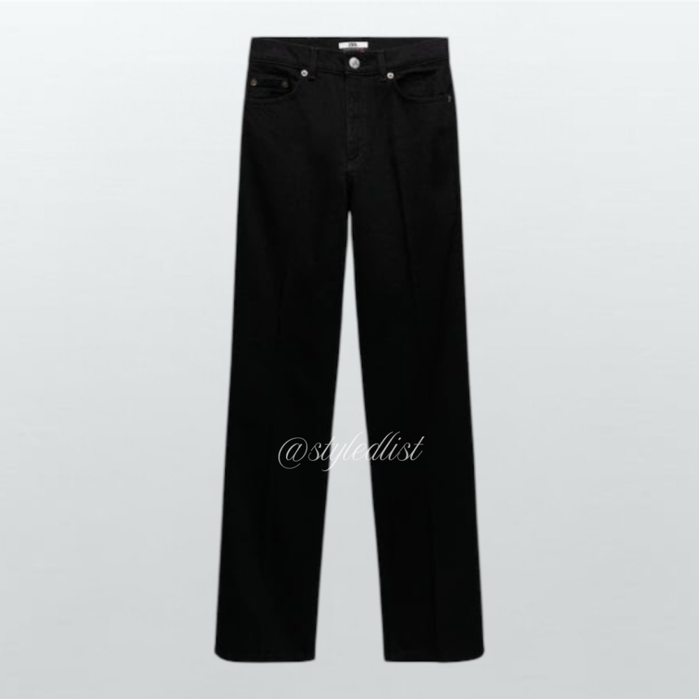 Zara Tailored Straight Leg Jeans Charlotte Gainsbourg Collection 8/40 NWT